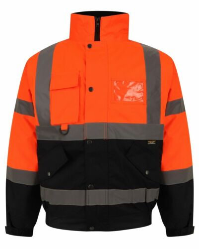 Men's Hi Viz High Vis Visibility Bomber Work Jacket Coat