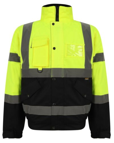 Men's Hi Viz High Vis Visibility Bomber Work Jacket Coat