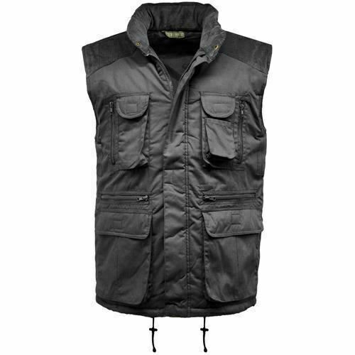 Men's corduroy Body Warmer Multi Pocket Heavy Padded Lined Fleece Sleeveless