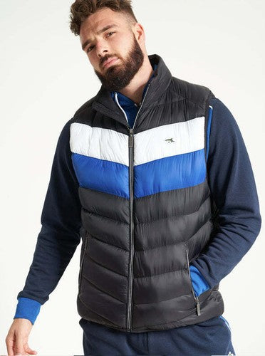 ONZIZO Three Toned Contrast padded Bodywarmer Men's Gilet with logo