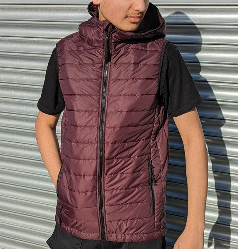 Men's Sleeveless HOODED GILET Bodywarmer Puffer Straight-lined quilted Gilet