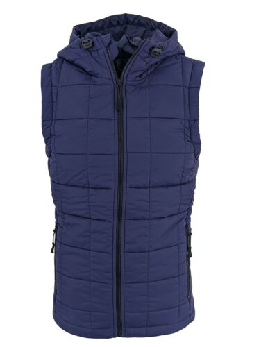 Men's Sleeveless HOODED GILET Bodywarmer Puffer Straight-lined quilted Gilet