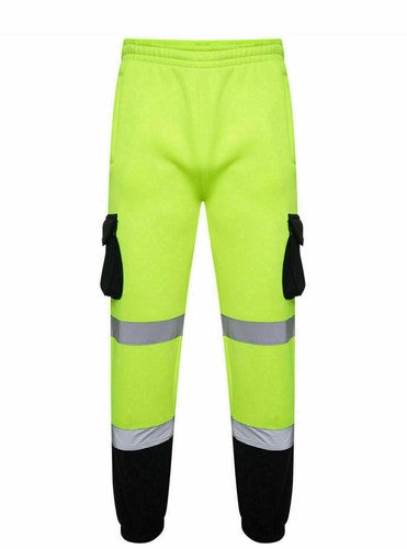 HI HIGH VIZ VIS Visibility PPE Workwear Safety Fleece Jogging Bottom Trousers