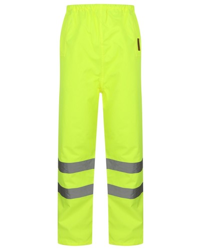 Hi Viz Waterproof Over Trousers High Vis Visibility Elasticated Pants