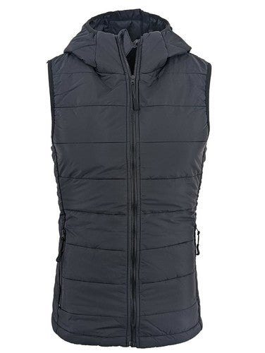 Men's Sleeveless HOODED GILET Bodywarmer Puffer Straight-lined quilted Gilet