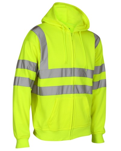 Men's Hi-Viz reflective zipper hooded hoodie's