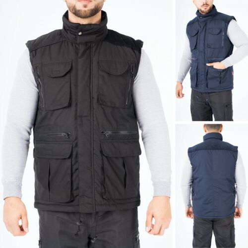 Men's corduroy Body Warmer Multi Pocket Heavy Padded Lined Fleece Sleeveless