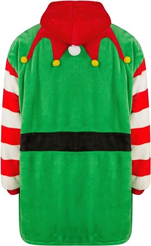Unisex Kid's and Adults Oversized Christmas Fleece Lined Hoodie Blanket