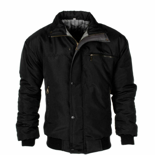 Men's Sky Diver Bomber Warm Padded Jacket Check Lined Work Winter Coat