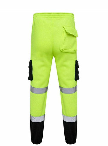 HI HIGH VIZ VIS Visibility PPE Workwear Safety Fleece Jogging Bottom Trousers