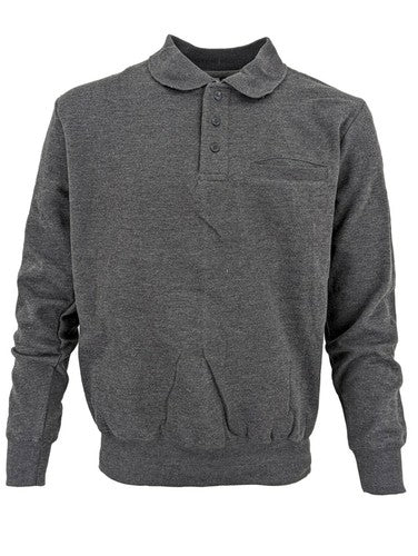 men's Pullover Sweatshirt collared neck chest pocket