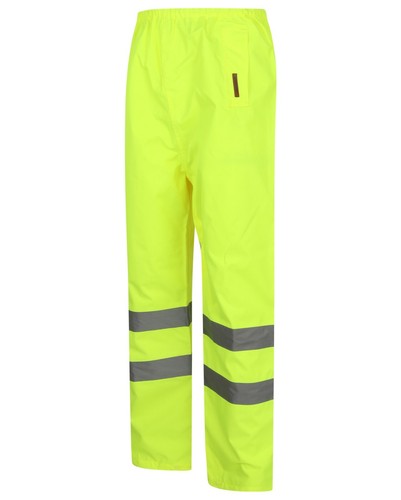 Hi Viz Waterproof Over Trousers High Vis Visibility Elasticated Pants
