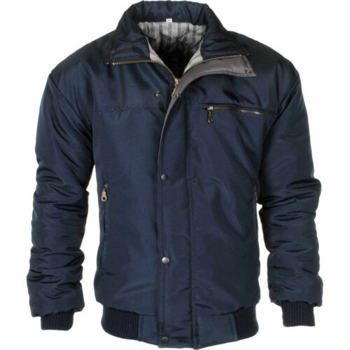 Men's Sky Diver Bomber Warm Padded Jacket Check Lined Work Winter Coat