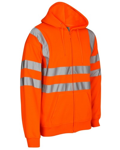 Men's Hi-Viz reflective zipper hooded hoodie's