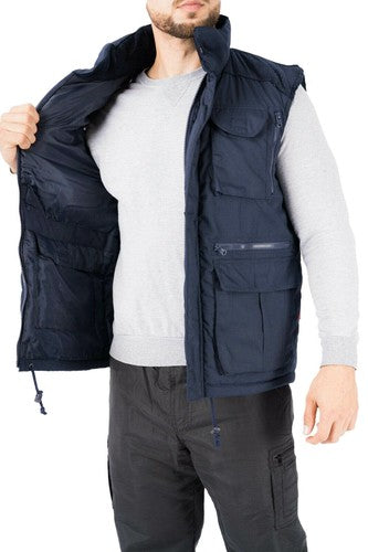 Men's corduroy Body Warmer Multi Pocket Heavy Padded Lined Fleece Sleeveless