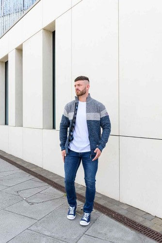 West bury d55 zip up hoodless causal cardigan