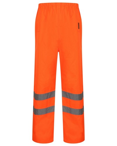 Hi Viz Waterproof Over Trousers High Vis Visibility Elasticated Pants