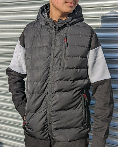 Hooded Premium Casual Wear Bodywarmer Straight lined Gilet  With zip pockets