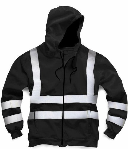 Men's Hi-Viz reflective zipper hooded hoodie's