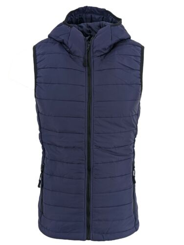 Men's Sleeveless HOODED GILET Bodywarmer Puffer Straight-lined quilted Gilet