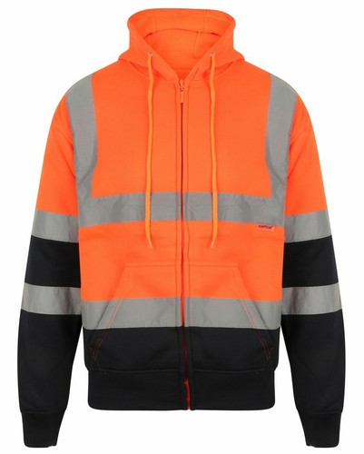 Men's Hi-Viz reflective zipper hooded hoodie's