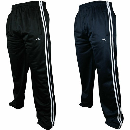 Men's Silky Striped Logo Plain Bottoms Trousers Pants Jogging Casual Sports Gym