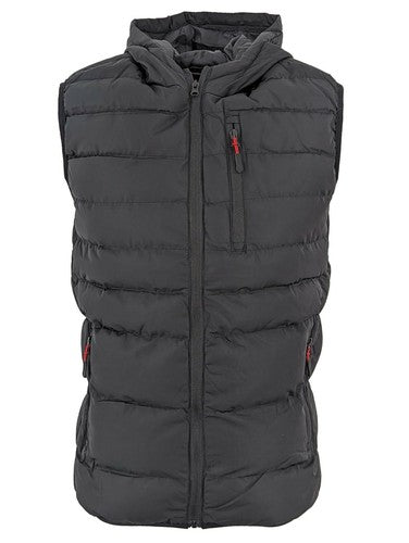 Hooded Premium Casual Wear Bodywarmer Straight lined Gilet  With zip pockets