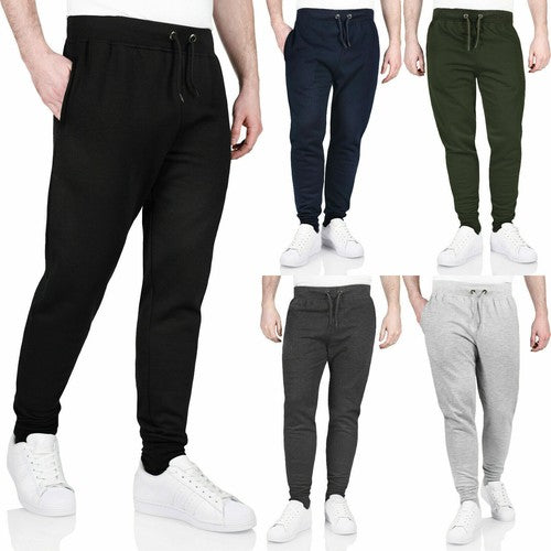Men's Slim fit Jogging Bottoms with Zip Pockets Skinny Jogger